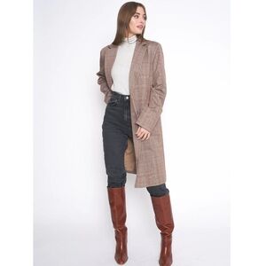 FRENCHMAUVE Jackie Glen Plaid Longline Jacket